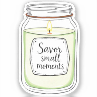 Savor Small Moments Jar Candle Aufkleber