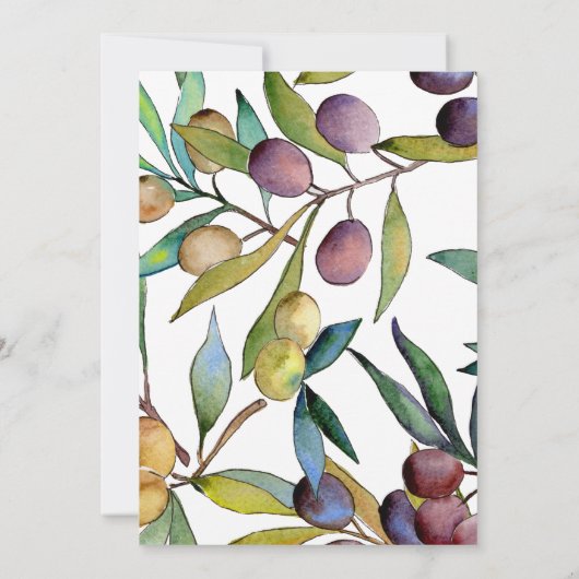 Savory Olive Toskana Hochzeit Einladung (Rückseite)