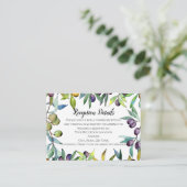 Savory Olives Toskanisches Hochzeitsszenario Begleitkarte (Stehend Vorderseite)
