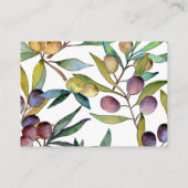 Savory Olives Toskanisches Hochzeitsszenario Begleitkarte (Rückseite)