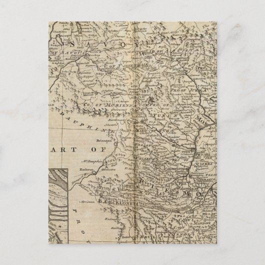 Savoy, Piemont, Montferrat Postkarte (Vorderseite)