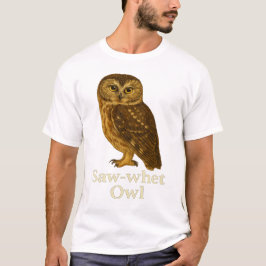 Saw-whet Owl T-Shirt: Raptor Bird Nature Design T-Shirt