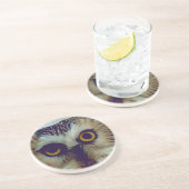 Saw-whet-uhu Sandstein Untersetzer (Seite)