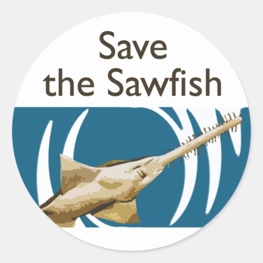Sawfish gerettet runder aufkleber (Vorderseite)