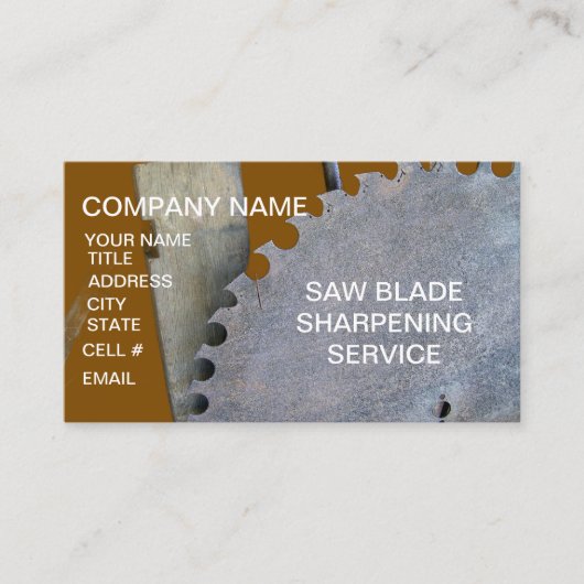 Sawmill Blade Sharpening Business Card Visitenkarte (Vorderseite)