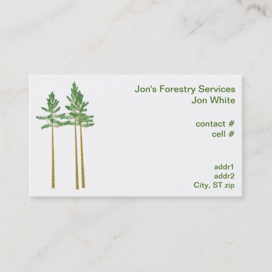 Sawtimber drei sortierte Kiefer Visitenkarte (Vorderseite)