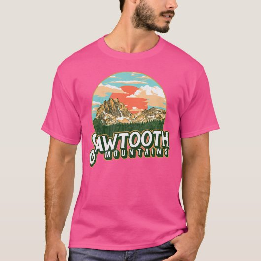 Sawtooth Mountains Idaho T-Shirt (Vorderseite)