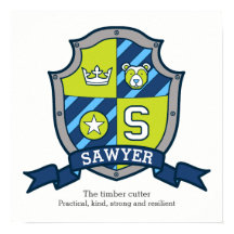 Sawyer Name bedeutet Herkunft tragen grünes Wappen