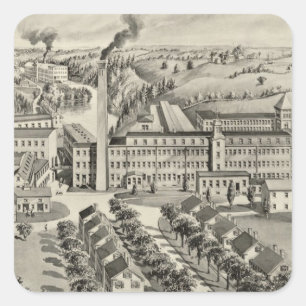 Sawyer Woolen Mills Quadratischer Aufkleber