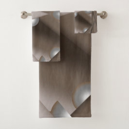 Sawzahnausschnitt Concentric Earth Tone Ombre Art Badhandtuch Set