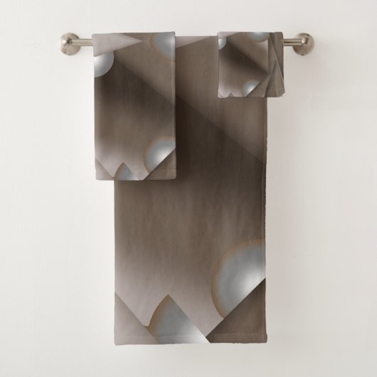 Sawzahnausschnitt Concentric Earth Tone Ombre Art Badhandtuch Set (Insitu)