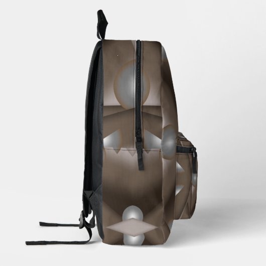 Sawzahnausschnitt Concentric Earth Tone Ombre Art Bedruckter Rucksack (Links)