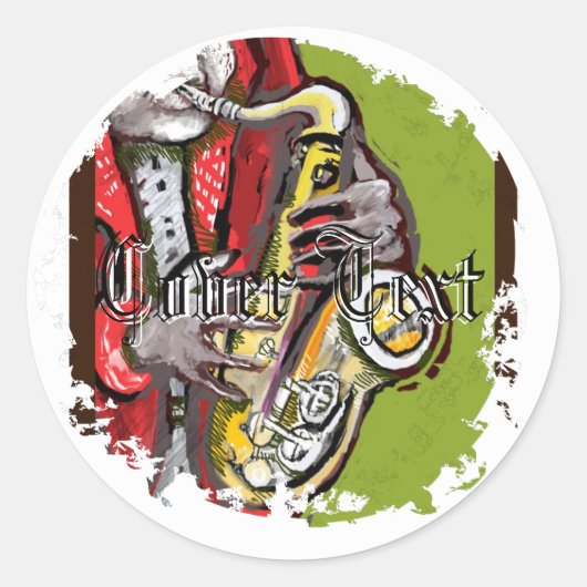 Sax Man stört runde Aufkleber (Vorderseite)