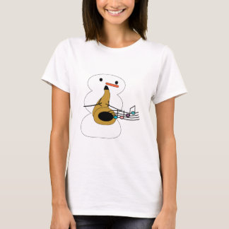 Sax mit Snowman-Shirt T-Shirt