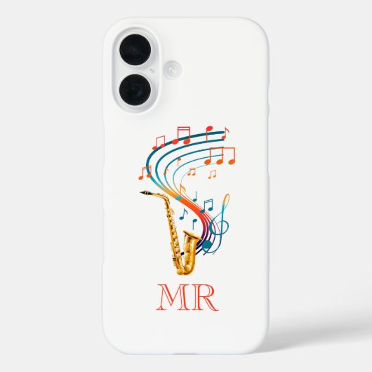 Sax-Musik | Initialen Case-Mate iPhone Hülle (Rückseite)