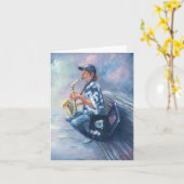 Sax Player Karte (Gelbe Blume)