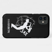 Sax Player Musical Notes Instrument Jazz Music Case-Mate iPhone Hülle (Rückseite (Horizontal))