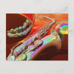 Saxaphone By Lenny Postkarte