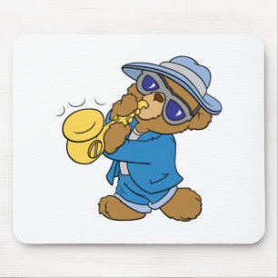 Saxaphone Jazz Blues Bear Mousepad