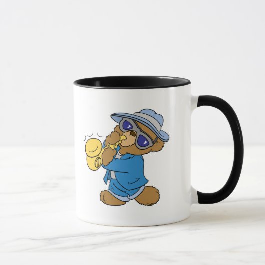 Saxaphone Jazz Blues Bear Tasse (Rechts)