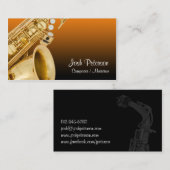 Saxaphone Orange Gradient Business Card Visitenkarte (Vorne/Hinten)