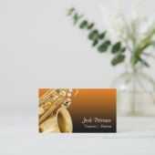 Saxaphone Orange Gradient Business Card Visitenkarte (Stehend Vorderseite)