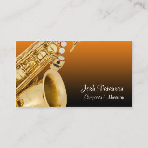 Saxaphone Orange Gradient Business Card Visitenkarte