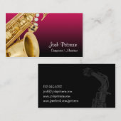 Saxaphone Red Gradient Business Card Visitenkarte (Vorne/Hinten)