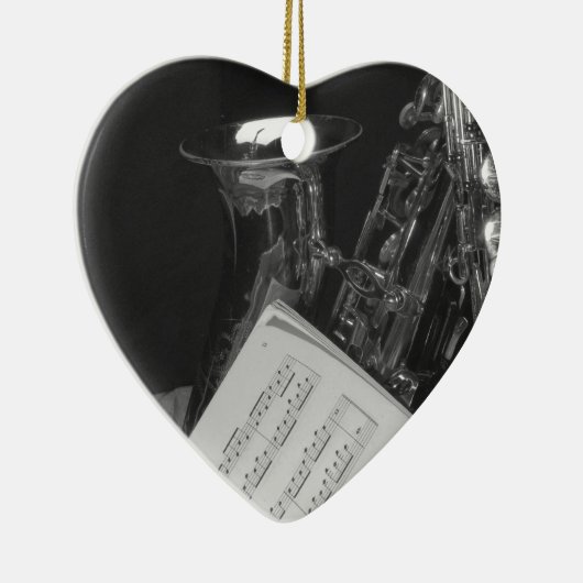 Saxaphone und Noten Keramikornament (Rechts)