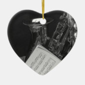 Saxaphone und Noten Keramikornament (Vorne)