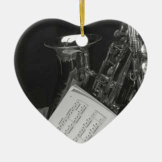 Saxaphone und Noten Keramikornament