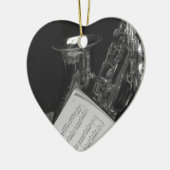 Saxaphone und Noten Keramikornament (Links)