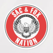 saxfox flagamerican native usa ethnische Symbol in Etiketten (Design 2)