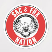 saxfox flagamerican native usa ethnische Symbol in Etiketten (Design 1)