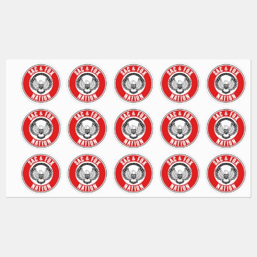 saxfox flagamerican native usa ethnische Symbol in Etiketten (Blatt)