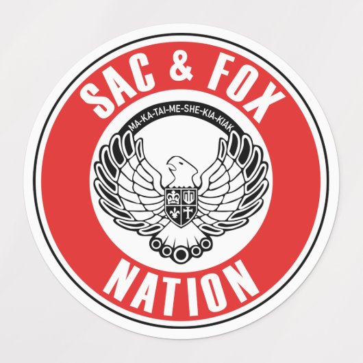 saxfox flagamerican native usa ethnische Symbol in Etiketten (Design 3)