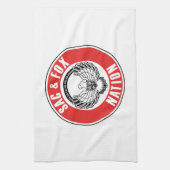 saxfox flagamerican native usa ethnische Symbol in Geschirrtuch (Vertikal)