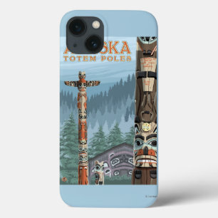 Saxman Totem-Dorf-Vintages Reise-Plakat Case-Mate iPhone Hülle