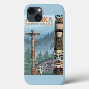 Saxman Totem-Dorf-Vintages Reise-Plakat Case-Mate iPhone Hülle