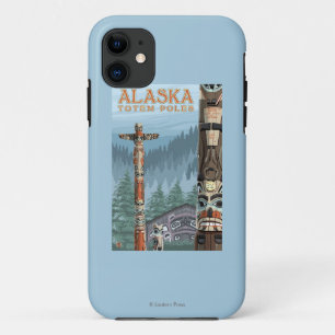Saxman Totem-Dorf-Vintages Reise-Plakat Case-Mate iPhone Hülle