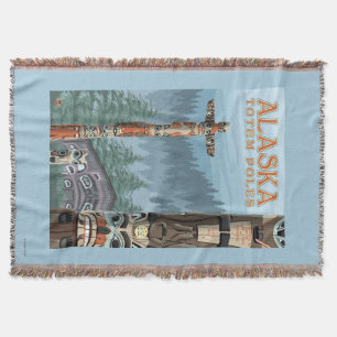 Saxman Totem-Dorf-Vintages Reise-Plakat Decke