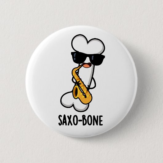 Saxo-bone Funny Bone Funny Music Pun Button (Vorderseite)