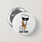 Saxo-bone Funny Bone Funny Music Pun Button (Vorne & Hinten)