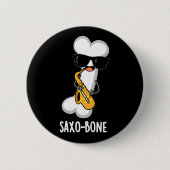 Saxo-bone Funny Bone Funny Music Pun Dark BG Button (Vorderseite)