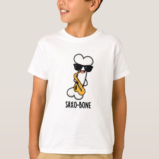 Saxo-bone Funny Bone Funny Music Pun T-Shirt (Vorderseite)