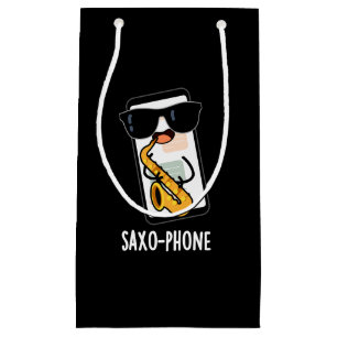 Saxo-phone Lustige Handyscherze Dunkler Hintergrun Kleine Geschenktüte