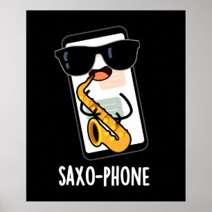 Saxo-phone Lustige Handyscherze Dunkler Hintergrun Poster