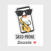 Saxo-Telefon Funny Handy Puns Aufkleber (Blatt)