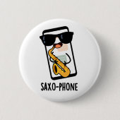 Saxo-Telefon Funny Handy Puns Button (Vorderseite)