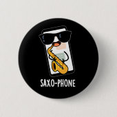Saxo-Telefon Funny Handy Puns Dark BG Button (Vorderseite)